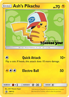 Ash's Pikachu, SM Black Star Promos #SM112, Pokémon TCG card