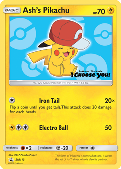 Ash's Pikachu, SM Black Star Promos #SM113, Pokémon TCG card