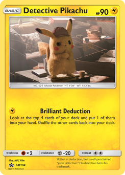 Detective Pikachu, SM Black Star Promos #SM194, Pokémon TCG card