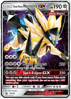 Dusk Mane Necrozma-GX, SM Black Star Promos #SM102, Pokémon TCG card