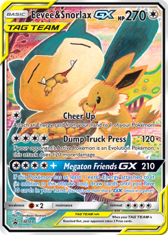 Eevee & Snorlax-GX, SM Black Star Promos #SM169, Pokémon TCG card