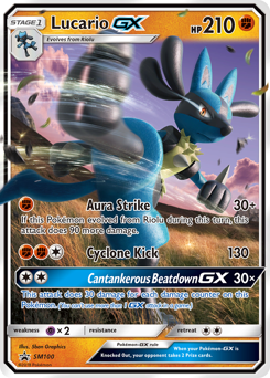 Lucario-GX, SM Black Star Promos #SM100, Pokémon TCG card