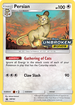 Persian, SM Black Star Promos #SM182, Pokémon TCG card