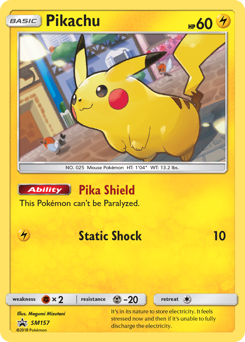 Pikachu, SM Black Star Promos #SM157, Pokémon TCG card
