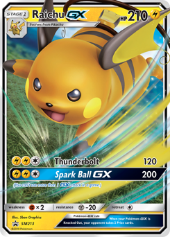 Raichu-GX, SM Black Star Promos #SM213, Pokémon TCG card