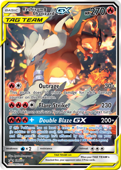 Reshiram & Charizard-GX, SM Black Star Promos #SM201, Pokémon TCG card