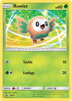 Rowlet, SM Black Star Promos #SM22, Pokémon TCG card