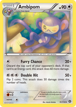 Ambipom, Steam Siege #91, Pokémon TCG card