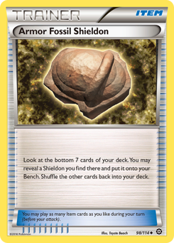 Armor Fossil Shieldon, Steam Siege #98, Pokémon TCG card