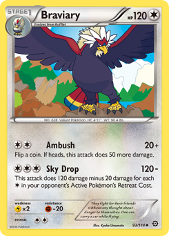 Braviary, Steam Siege #93, Pokémon TCG card