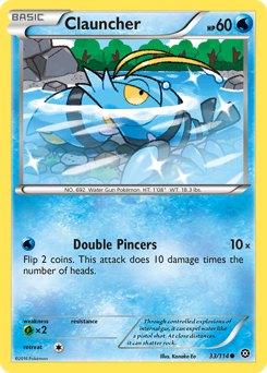 Clauncher, Steam Siege #33, Pokémon TCG card