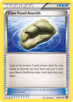 Claw Fossil Anorith, Steam Siege #100, Pokémon TCG card
