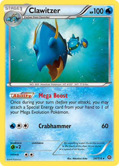 Clawitzer, Steam Siege #34, Pokémon TCG card