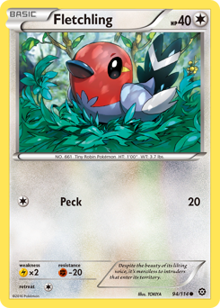 Fletchling, Steam Siege #94, Pokémon TCG card