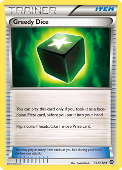 Greedy Dice, Steam Siege #102, Pokémon TCG card