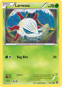 Larvesta, Steam Siege #14, Pokémon TCG card