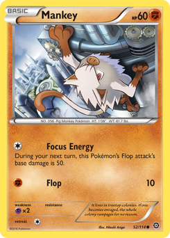 Mankey, Steam Siege #52, Pokémon TCG card