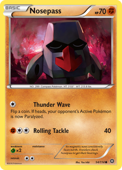 Nosepass, Steam Siege #54, Pokémon TCG card