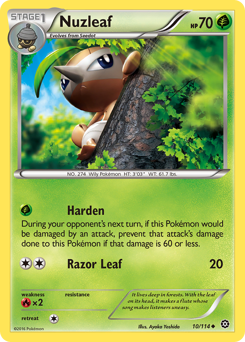 Nuzleaf, Steam Siege #10, Pokémon TCG card
