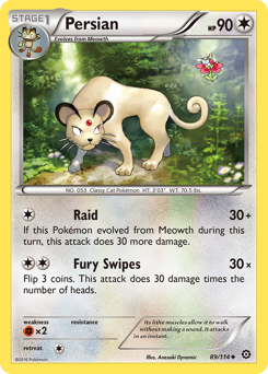 Persian, Steam Siege #89, Pokémon TCG card