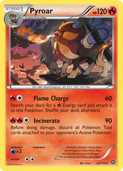 Pyroar, Steam Siege #23, Pokémon TCG card