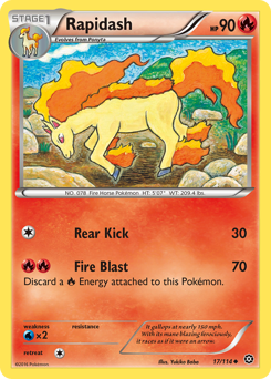 Rapidash, Steam Siege #17, Pokémon TCG card