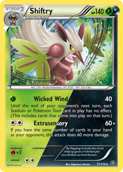 Shiftry, Steam Siege #11, Pokémon TCG card