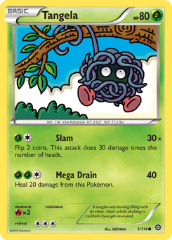 Tangela, Steam Siege #1, Pokémon TCG card