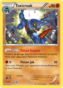 Toxicroak, Steam Siege #59, Pokémon TCG card