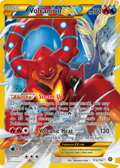 Volcanion-EX, Steam Siege #115, Pokémon TCG card