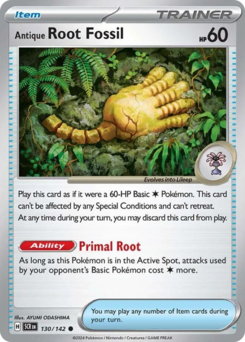 Antique Root Fossil, Stellar Crown #130, Pokémon TCG card