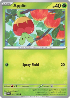 Applin, Stellar Crown #12, Pokémon TCG card