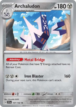 Archaludon, Stellar Crown #107, Pokémon TCG card