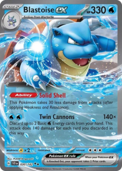 Blastoise ex, Stellar Crown #30, Pokémon TCG card