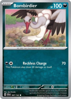 Bombirdier, Stellar Crown #97, Pokémon TCG card