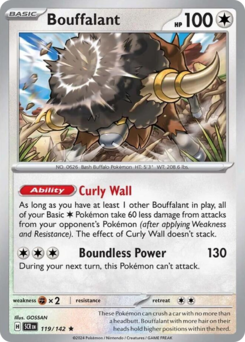 Bouffalant, Stellar Crown #119, Pokémon TCG card