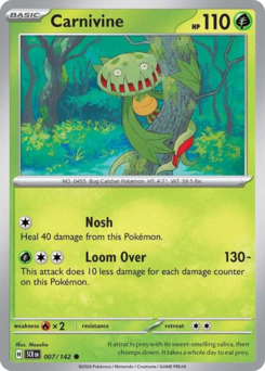 Carnivine, Stellar Crown #7, Pokémon TCG card