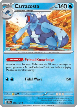 Carracosta, Stellar Crown #38, Pokémon TCG card