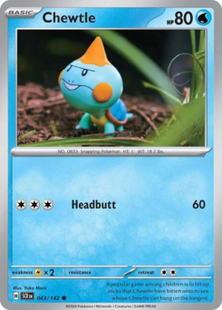 Chewtle, Stellar Crown #43, Pokémon TCG card