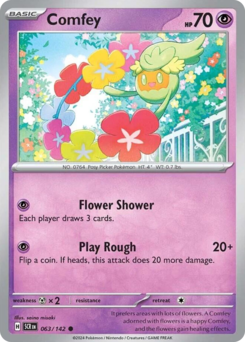 Comfey, Stellar Crown #63, Pokémon TCG card