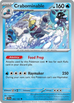 Crabominable, Stellar Crown #42, Pokémon TCG card