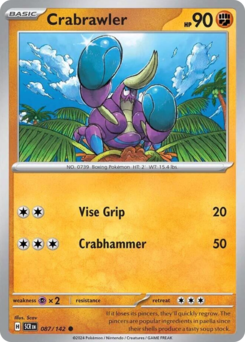Crabrawler, Stellar Crown #87, Pokémon TCG card