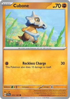 Cubone, Stellar Crown #72, Pokémon TCG card