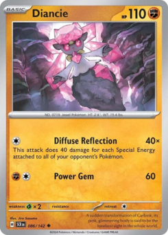 Diancie, Stellar Crown #86, Pokémon TCG card