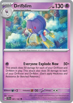 Drifblim, Stellar Crown #61, Pokémon TCG card