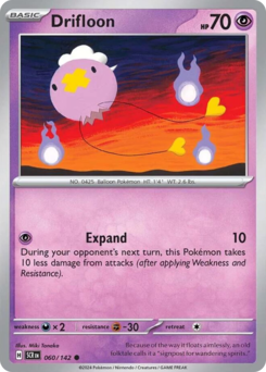 Drifloon, Stellar Crown #60, Pokémon TCG card