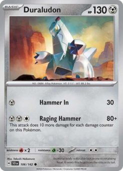 Duraludon, Stellar Crown #106, Pokémon TCG card