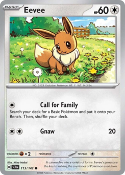 Eevee, Stellar Crown #113, Pokémon TCG card