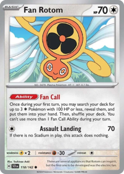Fan Rotom, Stellar Crown #118, Pokémon TCG card