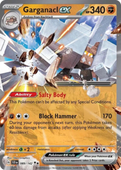 Garganacl ex, Stellar Crown #89, Pokémon TCG card